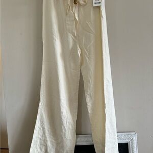 Marshalls Cream Tie-Waist Pants